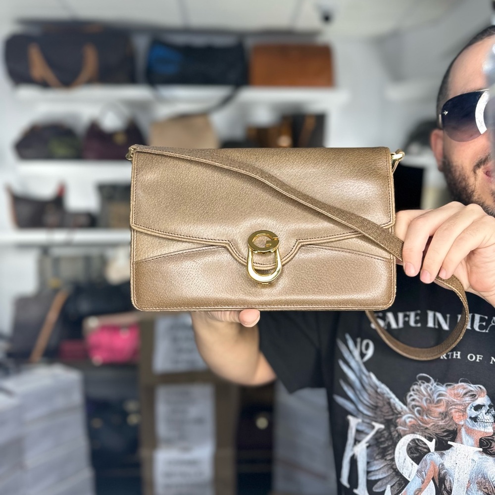 Gucci Leather Flap Shoulder Bag